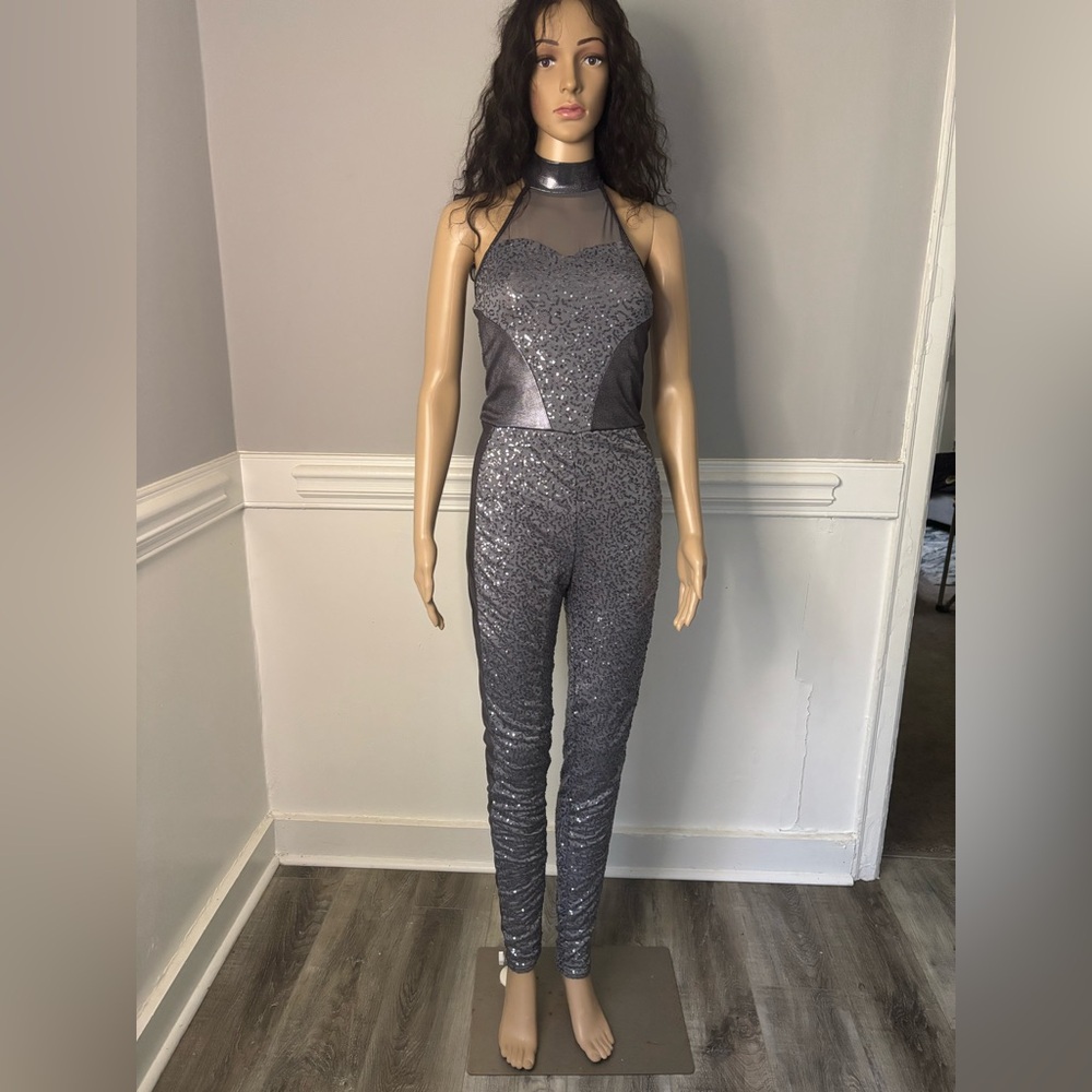 Balera Shimmering Silver Sequin Jumpsuit